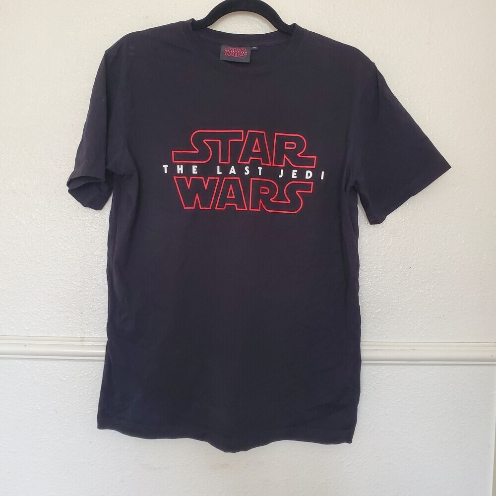 Star Wars The Last Jedi Men's Black Graphic T-Shirt Short Sleeve Cotton Size M